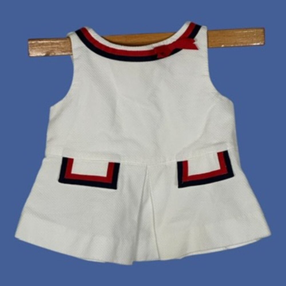 FC Janie and Jack Tennis/Golf Dress for 6 to 12 Months White with Blue/Red Trim
